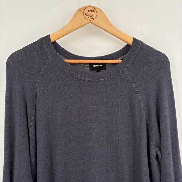 Anthropologie Monrow Smocked Raglan Sweatshirt, Medium, Loungewear Comfort USA - Picture 5 of 11